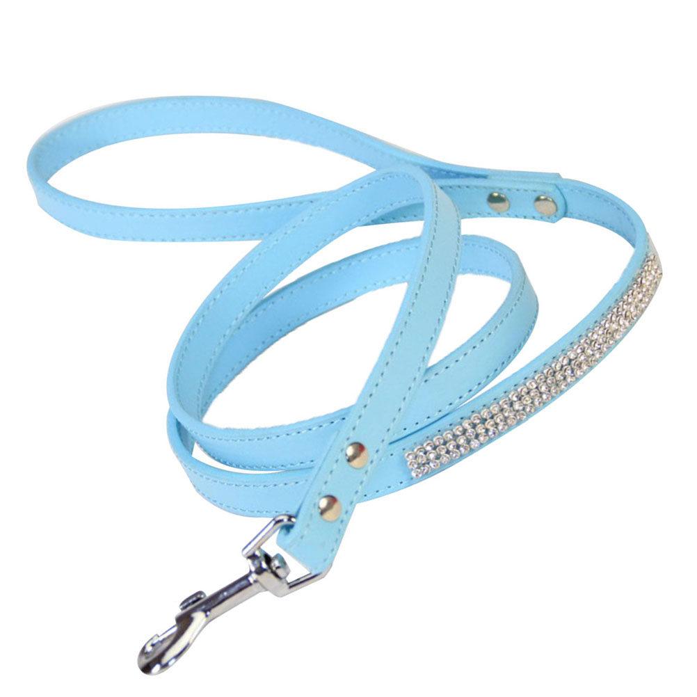Hot-Fixed Rhinestone Dog Leash for Small Dogs Yorkshire Terrier Chihuahua Pomeranian Flexible Bling Bling Walking
