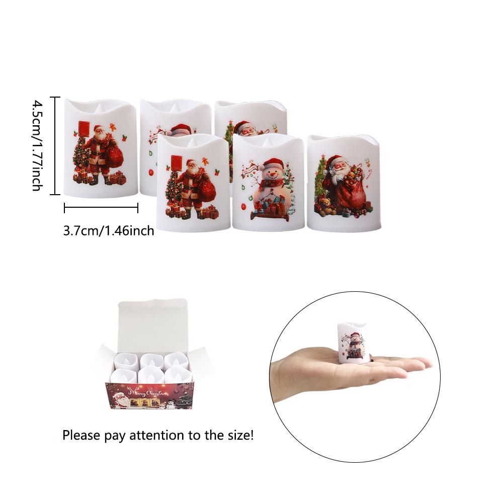 6 Stück/12 Stück Weihnachts-Kerzenlichter, LED-Kerzenlichter Flammlose Lichter Batteriebetrieben Wiederverwendbare Nachtlampe Romantische Heimdekoration