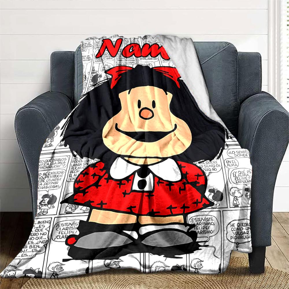 Customiz Name Personality Mafalda Blanket Soft &Warm Sofa Office Bed Travel Lunch Break Blanket, Gift Suitable All Seasons