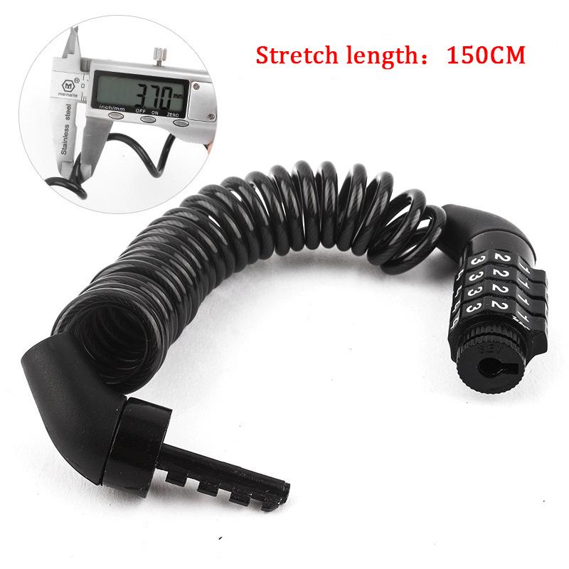 Bicycle Lock 4 Digit Combination Code Steel Cable Security Password Cycling Bike Bike Helmet Lock Portable Cable Backpack Lock