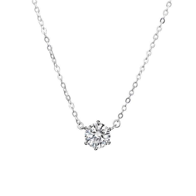 Colier cu șase gheare cu un singur diamant pentru femei, nișă, lumină, temperament de lux, calitate superioară, diamant flash, accesorii în stil