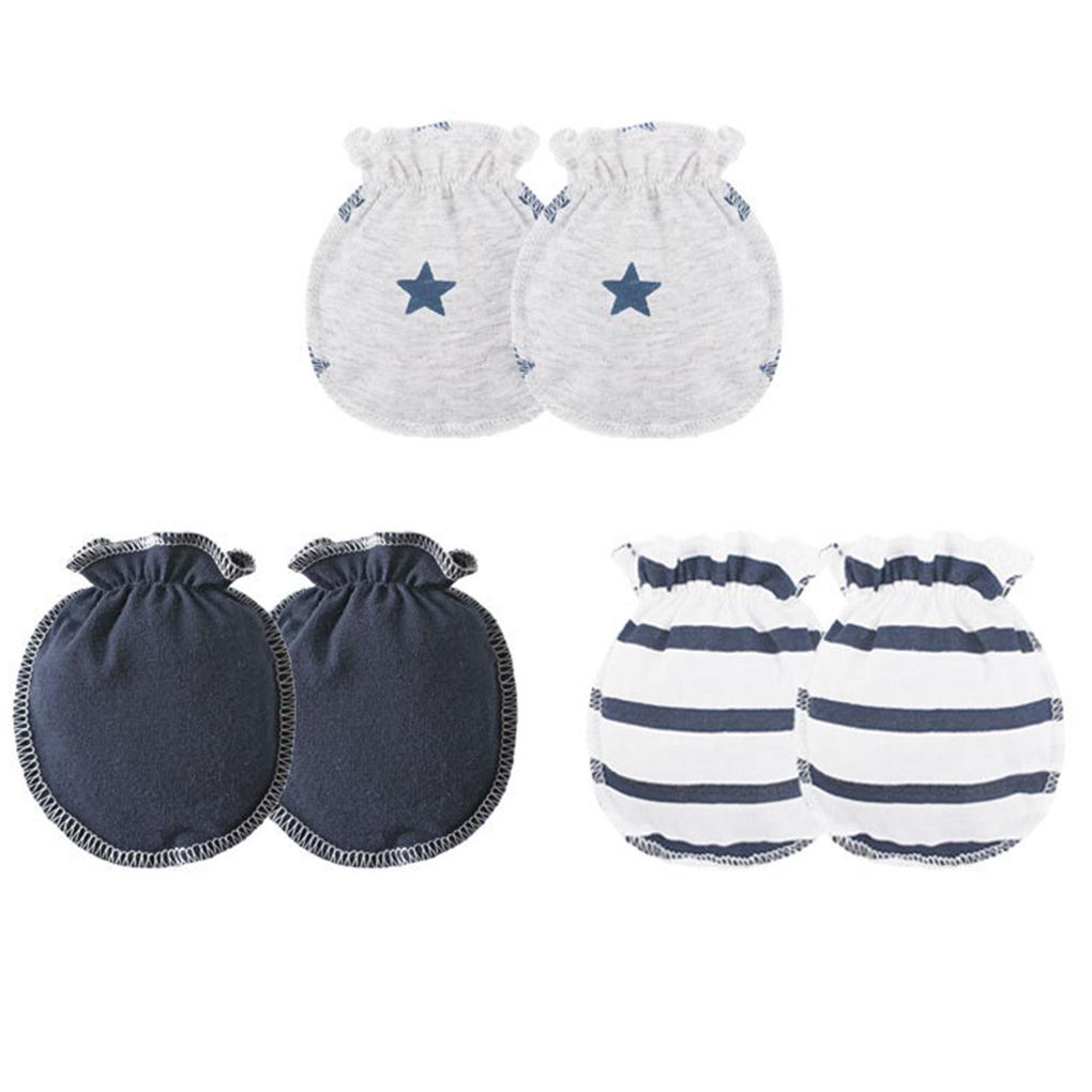 3 Pair Baby Gloves Anti Scratch Face Hand Guards Protection Soft Newborn Mittens