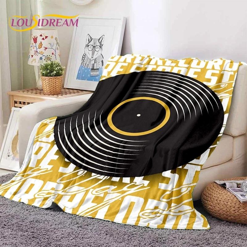 3D Vinyl Record Music DJ Screen Tape Soft Blankets,Keep Warm Throw Blanket Comfortable Blanket for Picnic Beds Sofa Home Bedroom