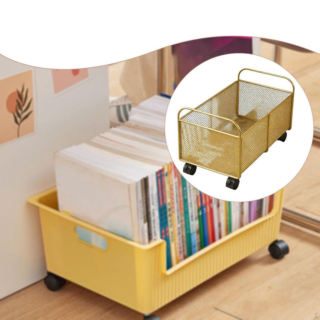 Rolling Book File Cart Organizer Easy To Use Portable Durability Utility Storage Under
