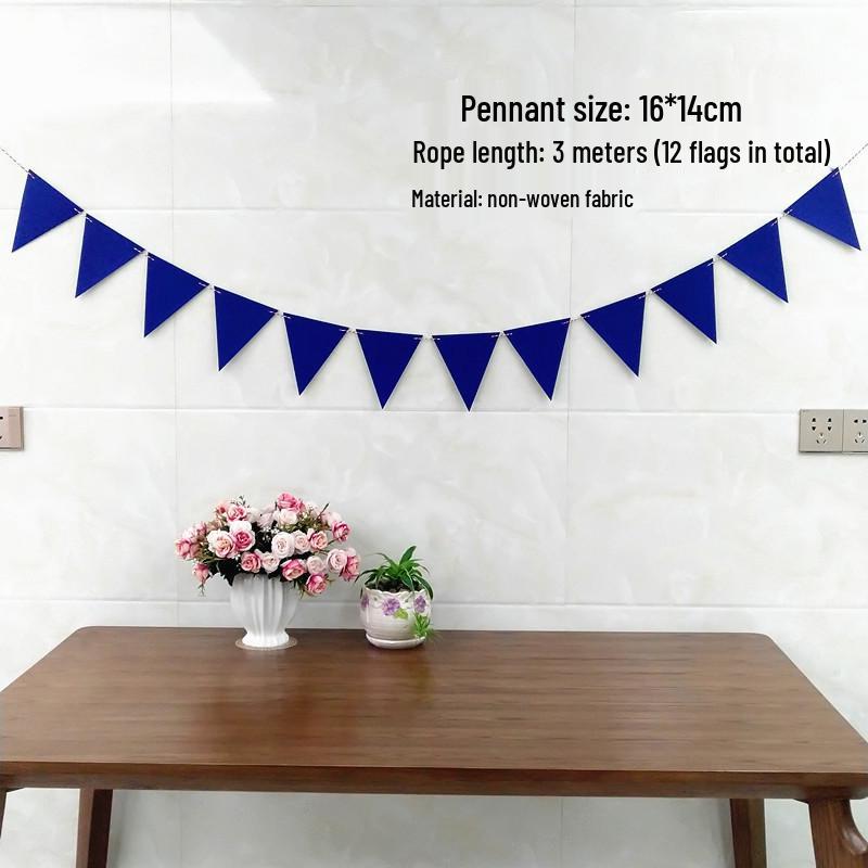 Outdoor Kindergarten Festival Flag Decoration - Non-woven Fabric Pull Flower Pennant