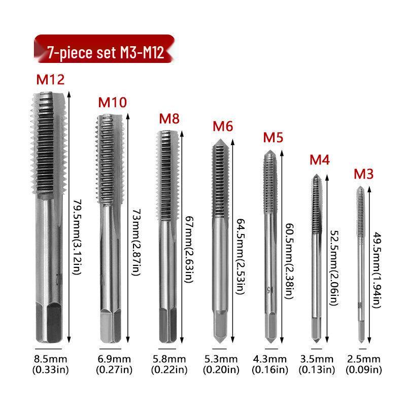 M3-M12 Adjustable Ratchet Tap Wrench with Forward/Reverse Rotation - Manual Tapping Accessory