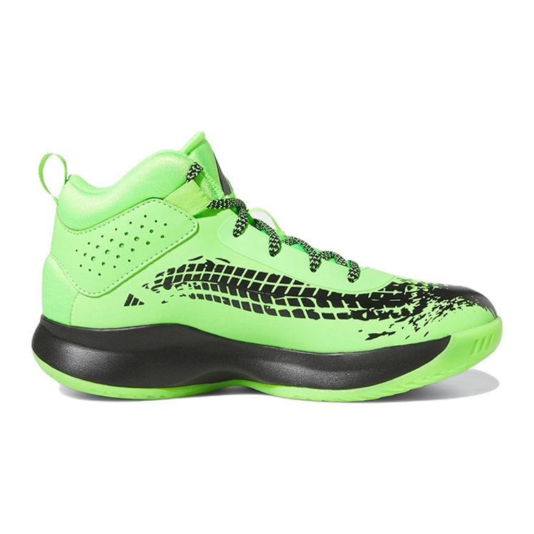 New Adidas Cross Em Up 5 Anti Slip Wear Resistant Mid Top Children's Basketball Shoes Green Black Kids' HQ8496