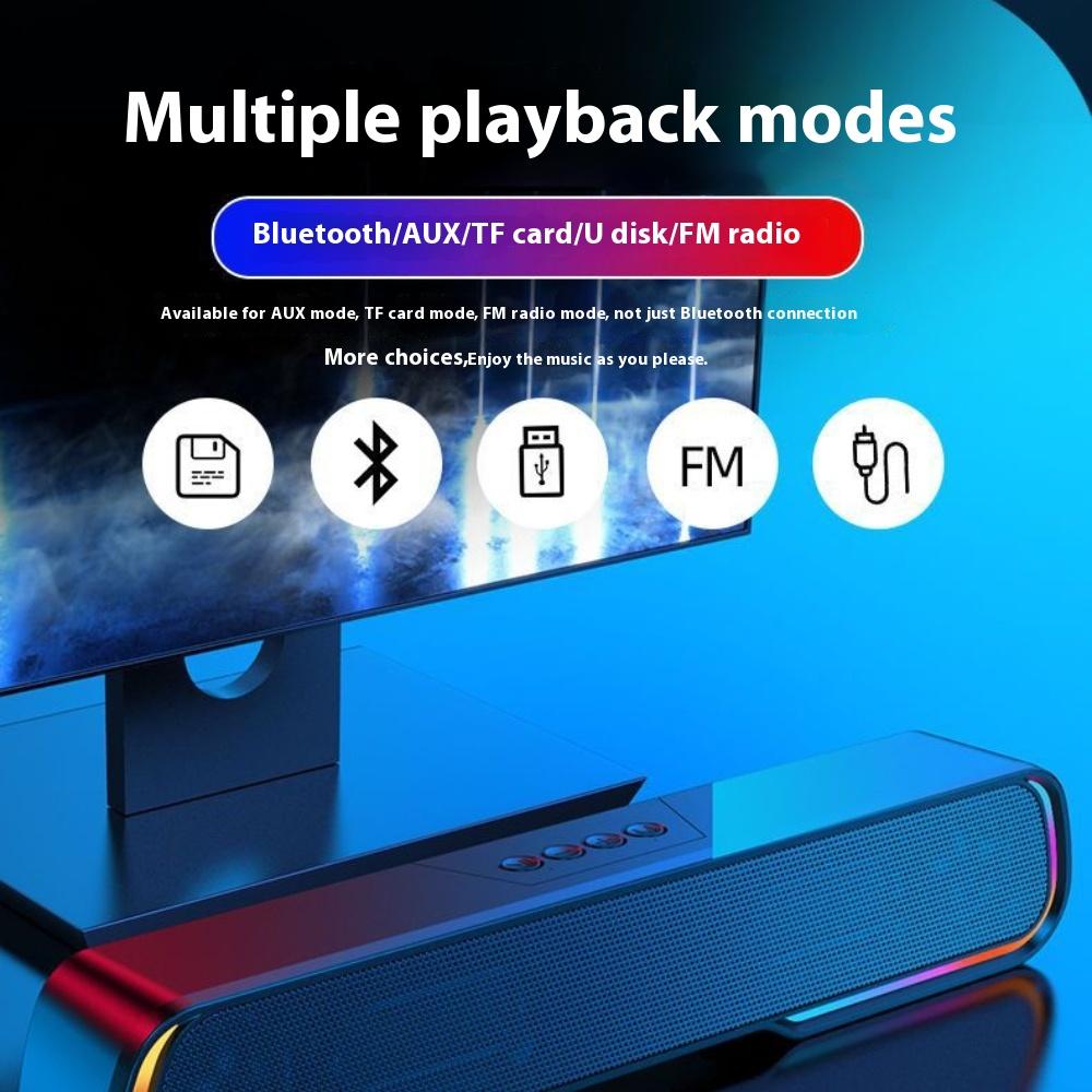 Marquee Luminous Mini Sound Blaster Audio Desktop Strip Portable Subwoofer High Power Bluetooth Speaker