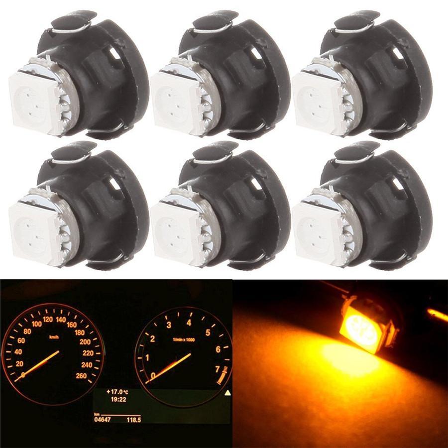 30X 12V T4.7 Wedge 5050-SMD Light Bulbs Colorful Decor Car Dashboard Panel Gauge