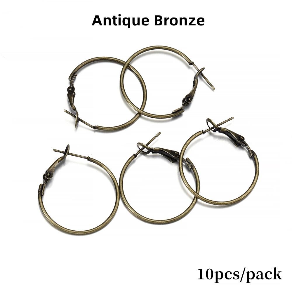 10-50pcs/lot 20 25 30 35 40 mm Hoops Earring Big Circle Hanging Earrings Findings For DIY Jewelry Making Accessories Supplies