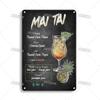 Mfoever Tin Sign Vintage Cocktail Recipe Metal Tin Sign Retro Bar Drink Menu Wall Art Decor for Pub Bar Man Cave Kitchen Rustic Iron Painting Pla