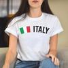 Italien Unisex T-Shirt Geschenk Italienische Flagge T-Shirt Rom Weiß Schwarz Dunkles Heidekraut