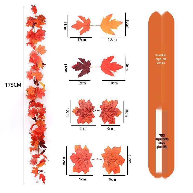 Artificial Maple Leaf Rattan Home Decor: Scenic Atmosphere Arrangement