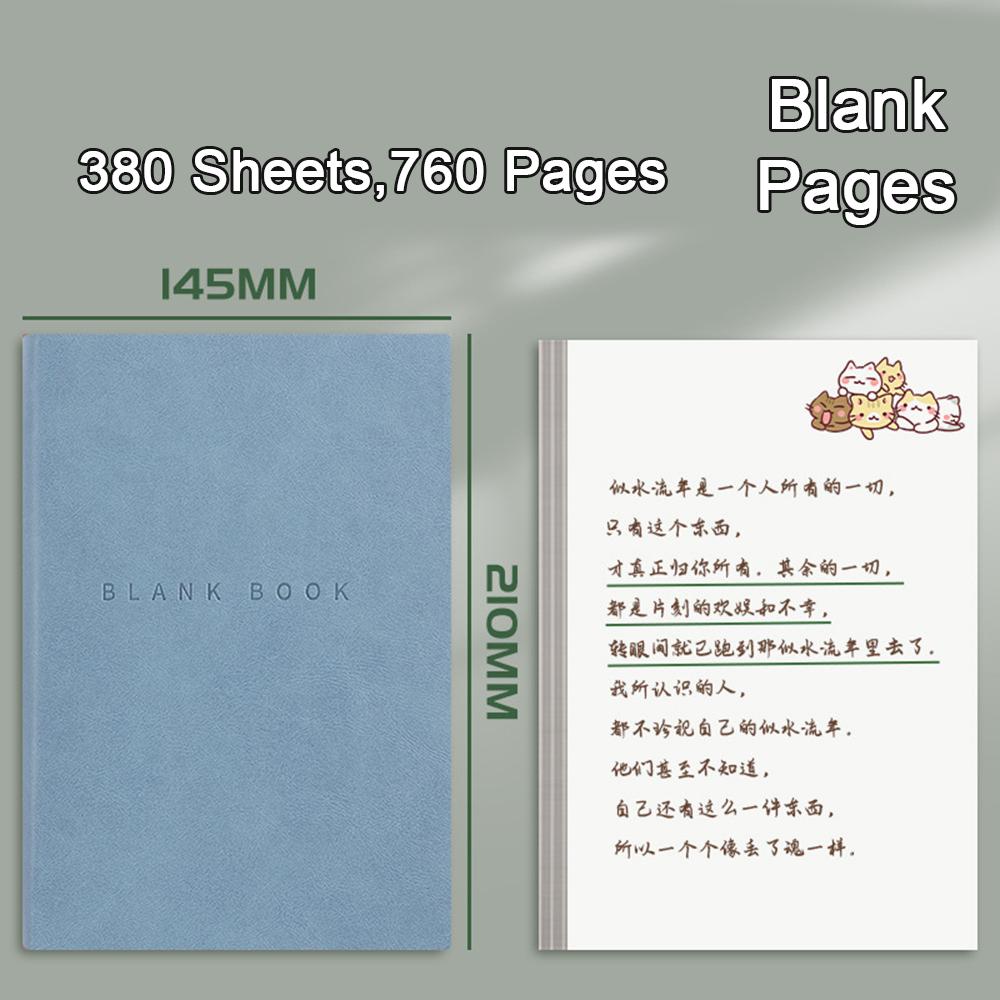 A5 Ultra-thick Notebook with Blank Inner Pages, Student Leather Notepad, Drawing Notebook, Business Meeting Minutes, Mind Map