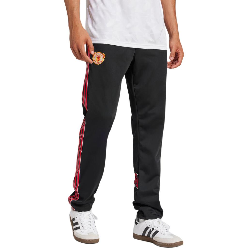adidas Originals Manchester SS25 United Slim Fit Fashion Soft Sports Football Pants Men Pants Black Red JF0378