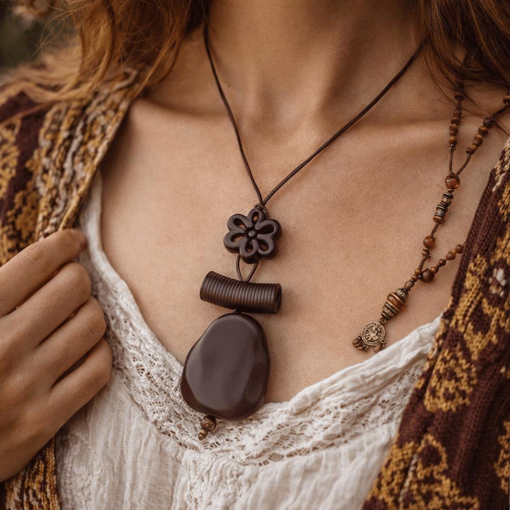 Nischen Design Lange Pulloverkette Boho Retro Halsaccessoire Neuer Kleidung Anhänger Damen Accessoires