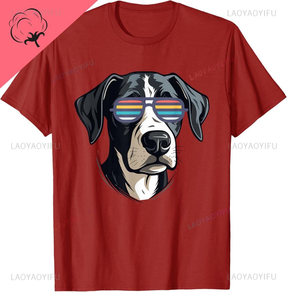 Gifts for Dog Lovers Graphic Tees Cool Dog with Sunglasses TShirt Harajuku Cotton Funny Shirt Camisas Streetwear