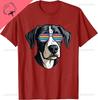 Gifts for Dog Lovers Graphic Tees Cool Dog with Sunglasses TShirt Harajuku Cotton Funny Shirt Camisas Streetwear