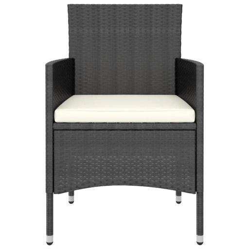 Vidaxl 3-teiliges Gartenmöbel-Set, Polyrattan, Schwarz