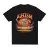 Autism Funny Skeleton Meme Tshirts Men Women Clothing Vintage Summer Short Sleeves Tshirt Cotton Casual Oversized T Shirt Tops