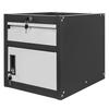 Mega-M Tool Cabinet for Workbenches 1 Drawer + 1 Cabinet with Doors W-37 Cm X D-48.6 Cm X H-50 Cm System 01 Graphite/gray Front N