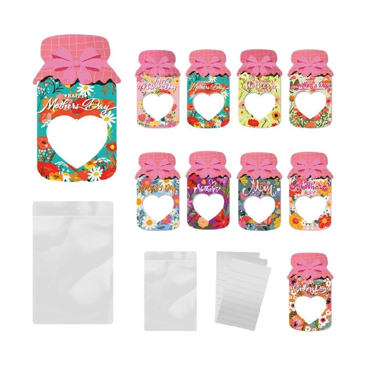 

9/18Pcs Mother s Day Gift Packaging Bag Bottle Shape Greeting Card Candy Wrapping Party Cookie Packaging Bags