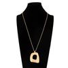 Salircon Punk Irregular Square Pendant Necklace for Women Trendy Simple Woven Rope Chain Necklace Clavicle Chain New Jewelry