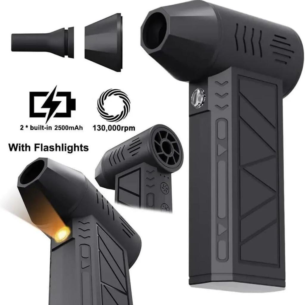 Brushless Mini LED Turbo Air Blower 130,000 RPM Portable Handheld Snow Removal Tool for Cars & Driveways, 4 Gear Adjustable Super Power Turbo Breeze