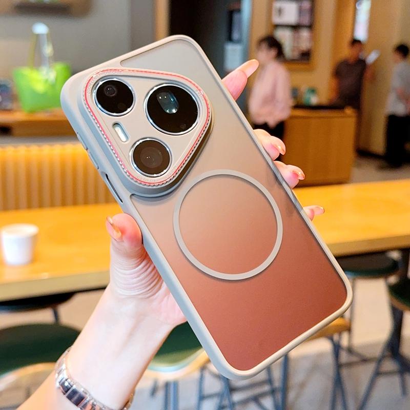 Luxury Matte Frosted Semi-Transparent Case for Huawei Pura 90 Pro Max, Magnetic Magsafe Shockproof Soft TPU Cover For Pura90 Huawei pura 90 pro серый