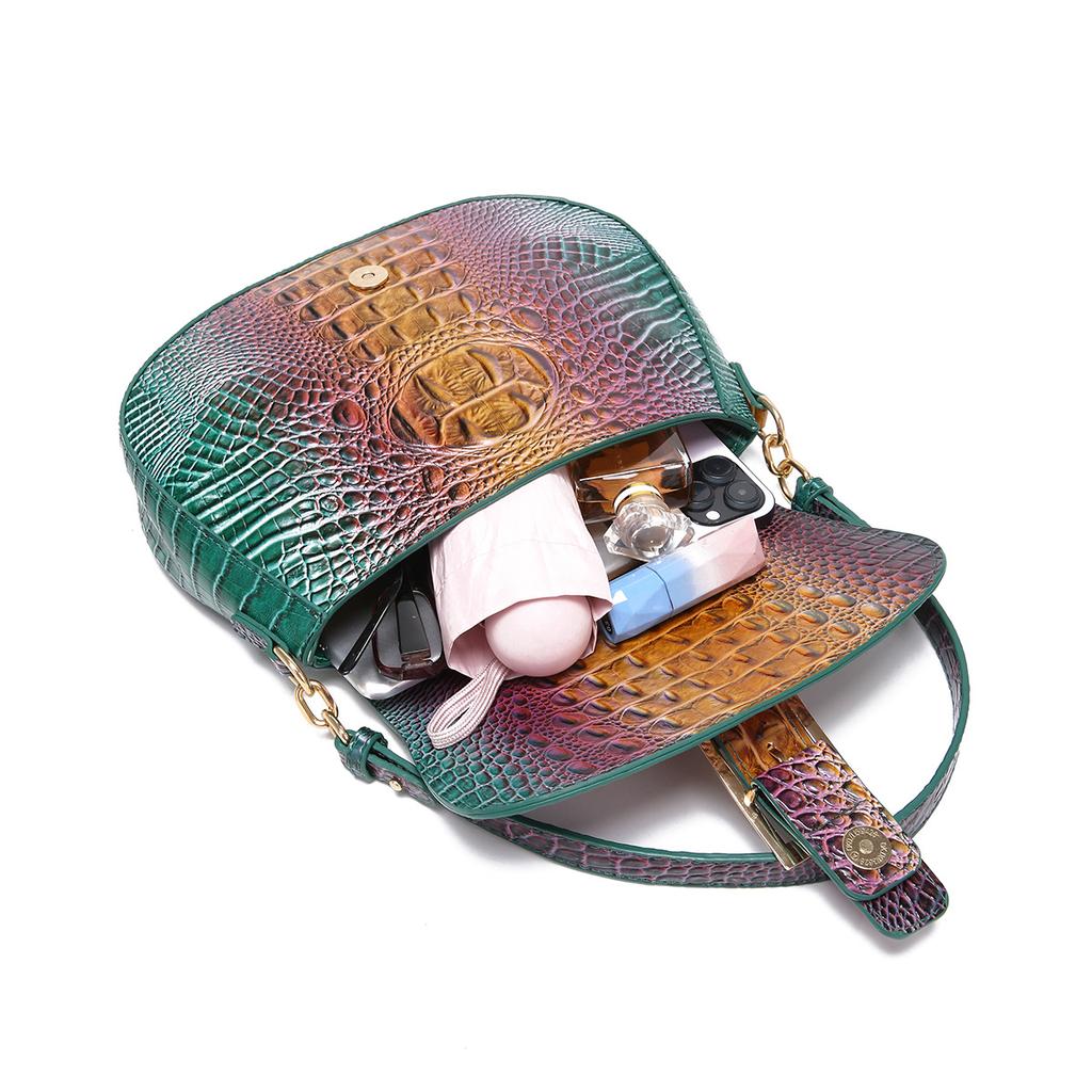 New Fashionable Alligator Pattern Shoulder Bag High-quality Retro Handbag All Match Women's Armpit Swagger Bags
