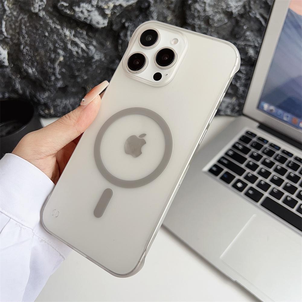 Matt Frosted Rahmenlos Für Magsafe Hülle Für iPhone 16 15 14 Plus 13 12 11 Pro Max Durchscheinend Magnetisch Kabelloses Laden PC Hülle
