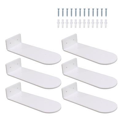 6pcs Floating Shoe Shelves 7.9in Length Acrylic Shoe Display for Footwear Collection White