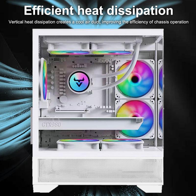 Mini Gaming Computer Case M-Atx Itx Seaview Room 270°Full View Without Column Desktop Chassis Support 240 Water Cooler Pc Case