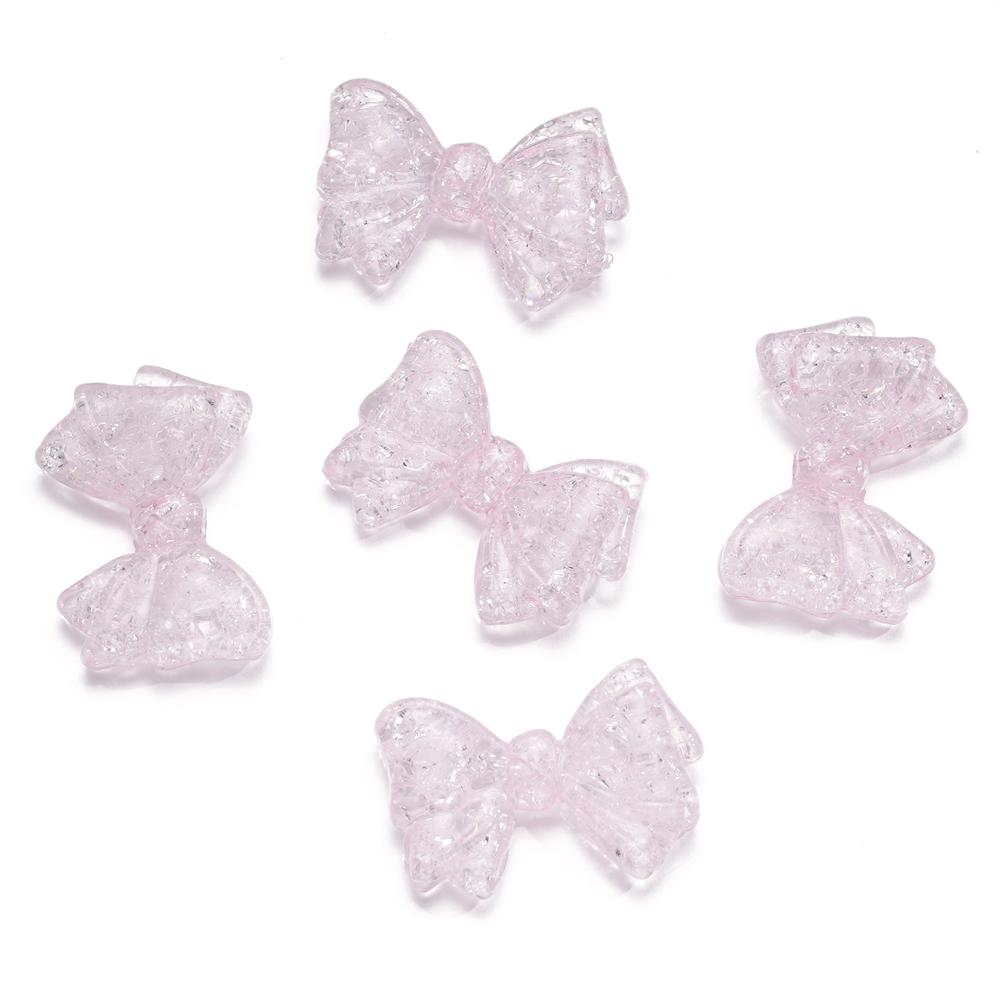 10pcs/lot Big Bowknot Cracked Acrylic Beads Transparent Necklace Loose Spacer Beads For DIY Jewelry Making Bracelet Accessories