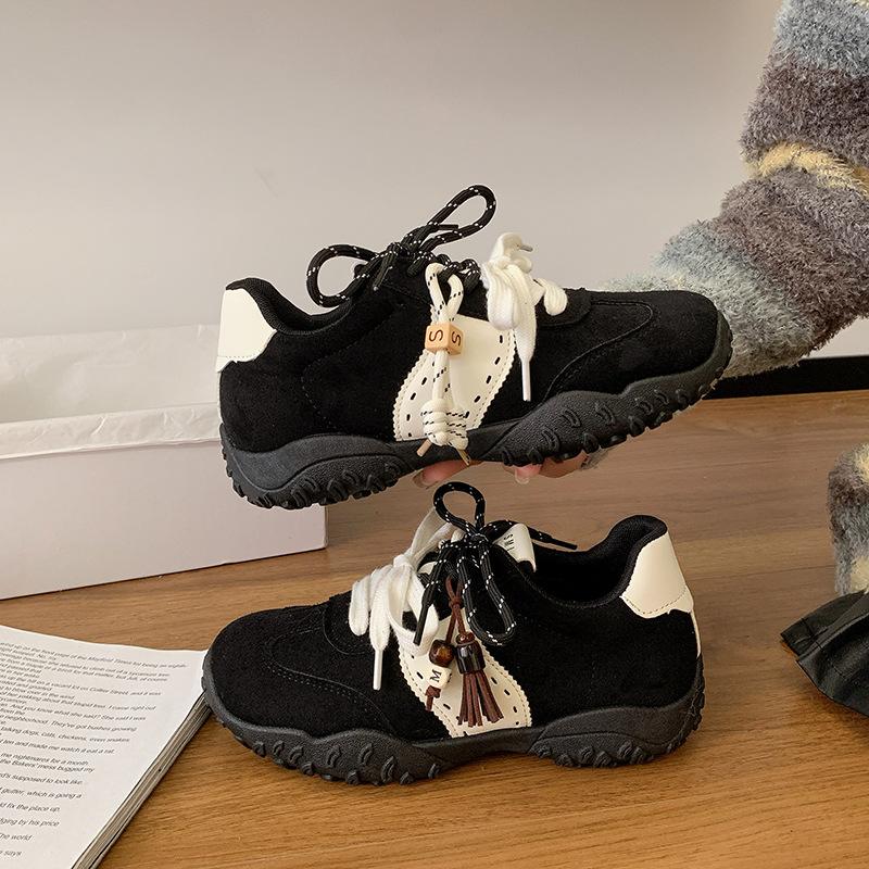 Dexun Shoes Women's 6cm Inner Height Increase Platform Mandarin Duck Shoelaces Sports and Leisure Shoes Four Seasons Forrest Gump Shoes