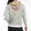 Le Coq Sportif Golf Hooded Striped Loose Golf LG4FST80L WH00 Women's Sweater, Fit, Cute, Casual, Sweater, (White),