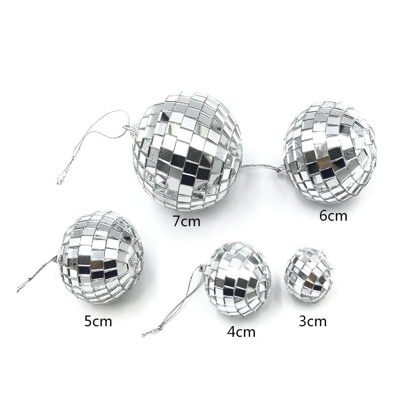 Mirror Ball Lace Glass Ornaments for Birthday Cake Decoration and Pastry Arrangements