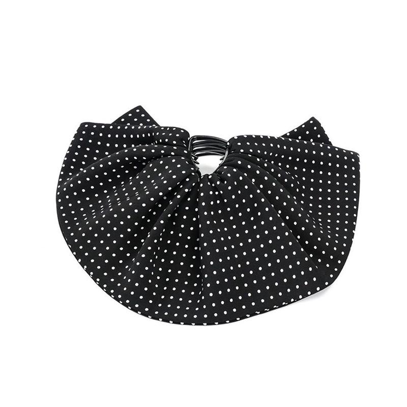 Punkte Schleife Clip Modischer Hinterkopf Dutt Pferdeschwanz Clip Haarschmuck