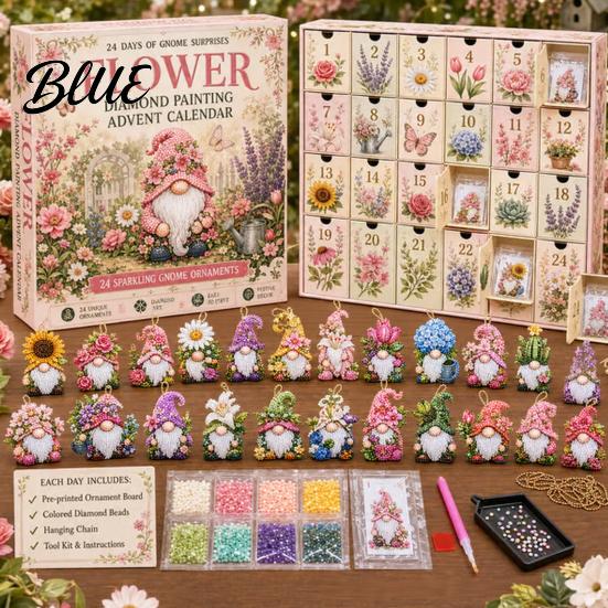 Calendario dell'Avvento di Halloween 31 Giorni Calendario Gnomo Natale Fai da Te Diamond Art Finto Collezione di Ciondoli Kit per Artigianato Ornamenti da Appendere per le Feste
