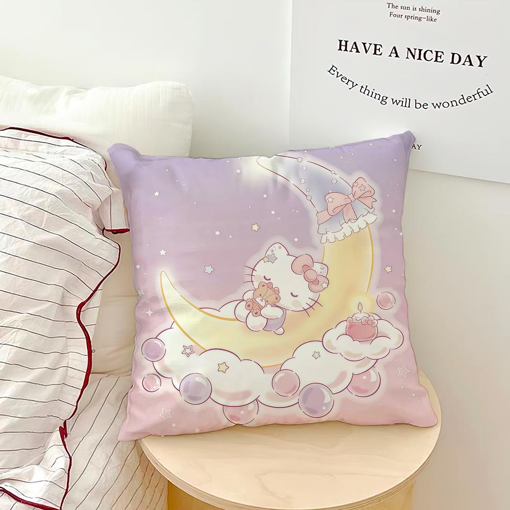 Cute Cartoon Family PPochacco KKuromi Sro Soft Pillowcase Sofa Home Living Room Bedside Decor Pillow Cover Gift Party Hogar