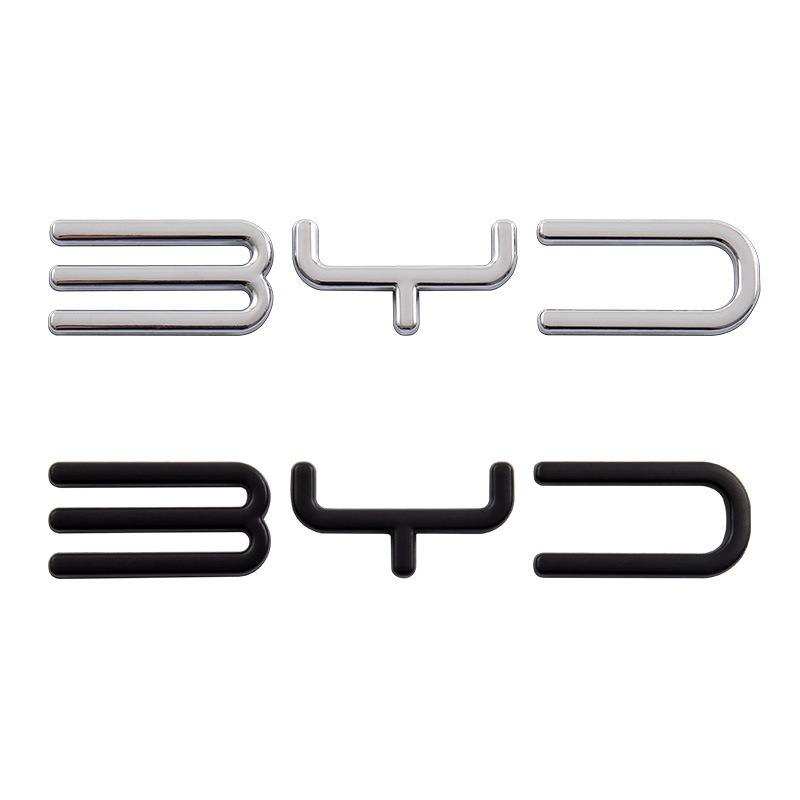 תג מתכת תלת-ממדי לאותיות רכב BYD, סמל, מדבקת תא מטען אחורי עבור BYD Atto 3 Shark 6 Seal Dolphin Sealion Song Plus Dolphin Surf