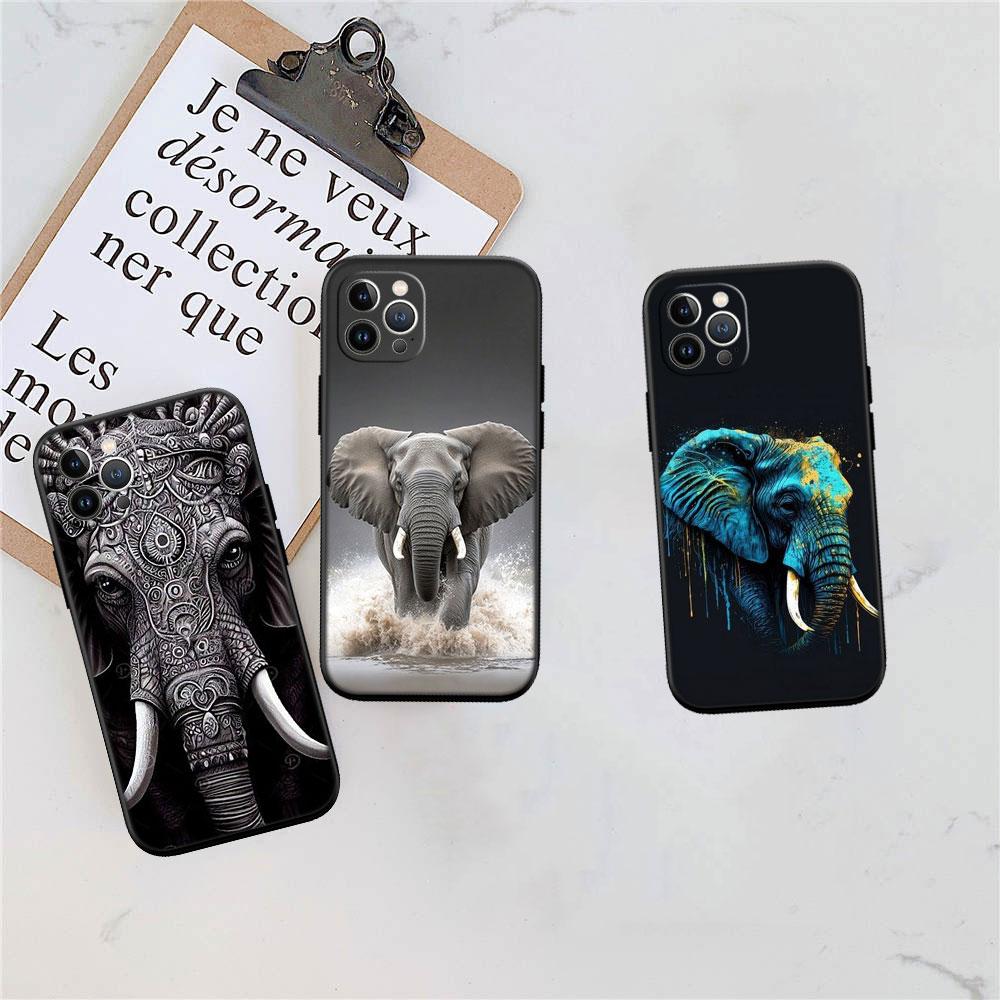 CJ5 Animal Elephant Soft Shell Phone Case for iPhone SE X XS XR 11 16E 17 Pro Max Air 8 7 6 6s Plus