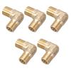 Pack of 5 Brass Elbow Threaded Fittings Corrosion Resistant Threaded Elbows Set Pipe Connectors Set for Plumbing System