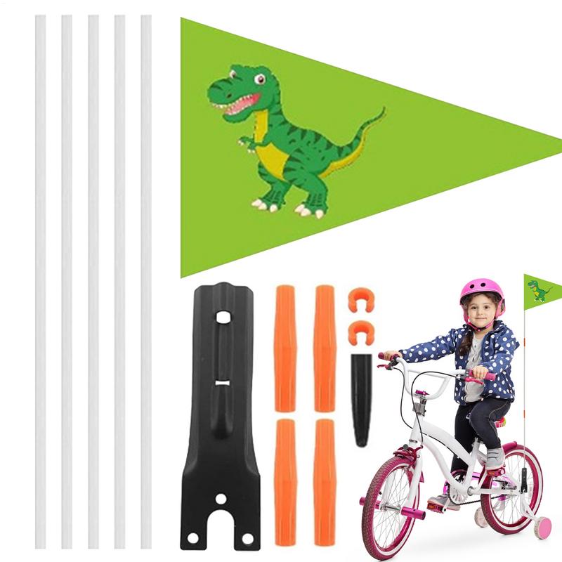 Adjustable Height Bicycle Flag Waterproof Kid Bicycle Safety Flags With Flagpole Bicycle Trailer Flag Outdoor Leisure Riding