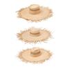 Breathable Handwoven Straw Hat With Elastic Band Hollowout Wide Brims Sun Hat For Holiday Travel Essential Headpiece