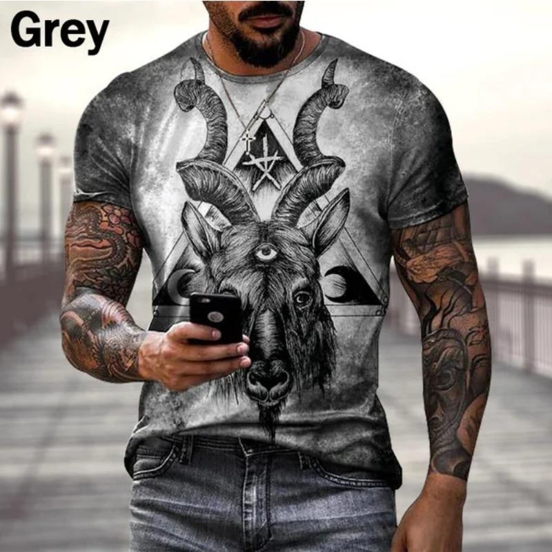 Ďábel Satan 3D potisk Pánská trička Móda Harajuku Hip Hop Trend Streetwear Léto Krátký rukáv Y2k Top Nadměrné oblečení