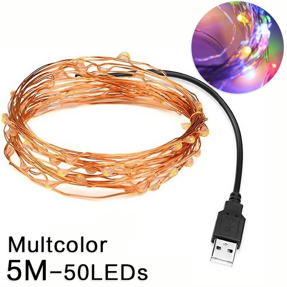 2/5/10/20M USB LED String Lights for Xmas Garland Party Wedding Home House Decoration Christmas Tree Flasher Fairy Lights