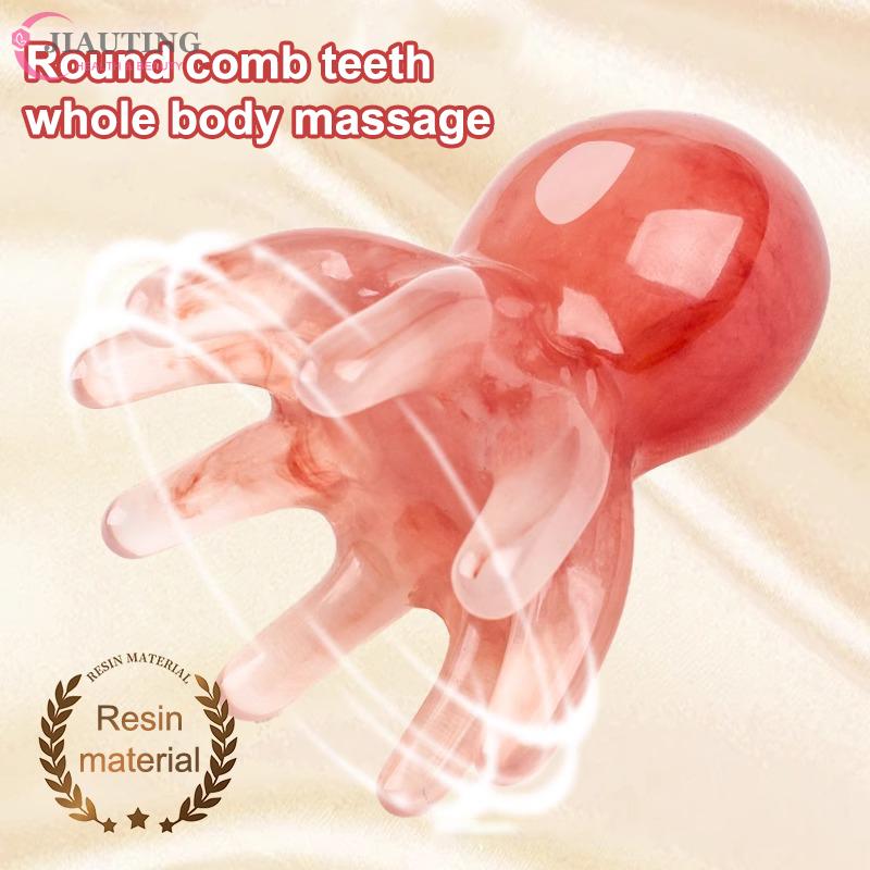 Resin Octopus Comb Head Massager Meridian Scraping Scalp Massage Brush Acupuncture SPA Gua Sha Health Massage Tool