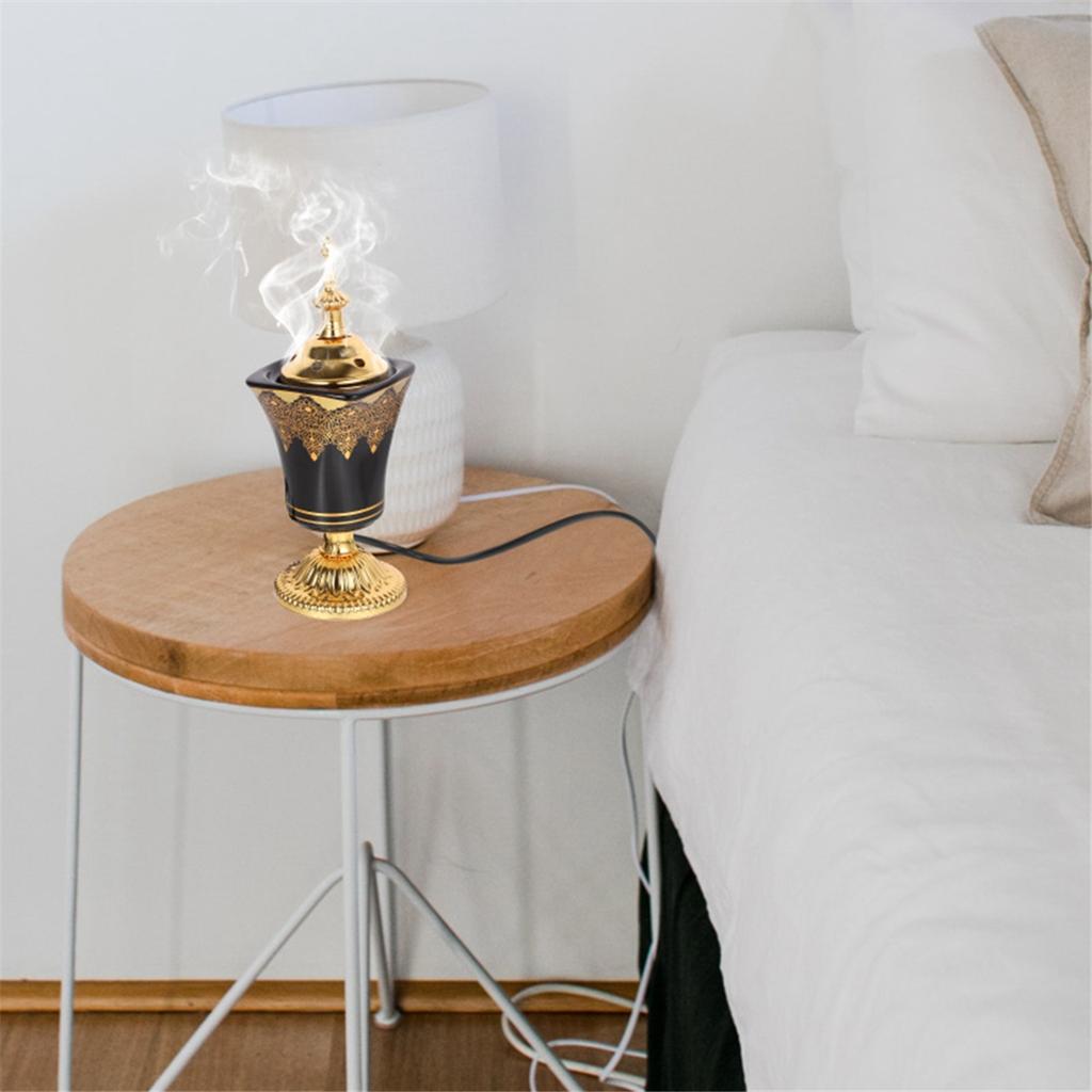 Bruciatore di Incenso Elettrico A71P Portaincenso di Incenso Frankincense Bruciatore di Incensiere Arabo Vintage Ornamento per Casa Ufficio Yoga Spa Spina USA
