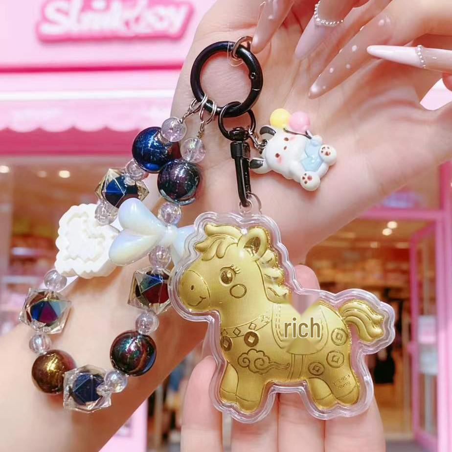 Women s Day 999 Pure Gold Keychain - Princess Get Rich Charm Non-Gold Version